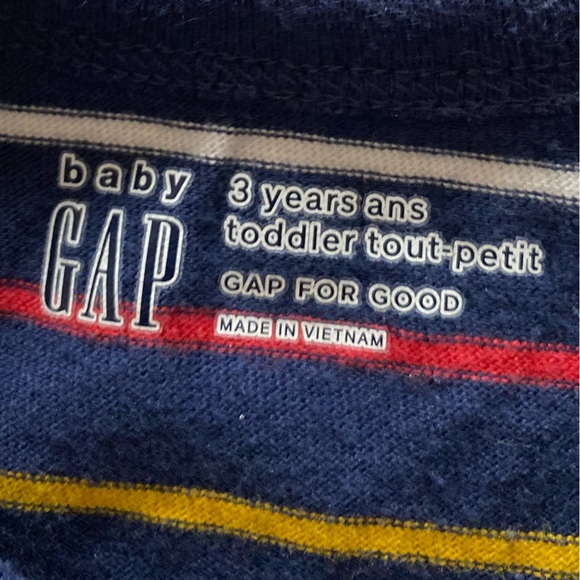 Baby Gap Multi-Colour Stripe Long Sleeve Pocket Brannan Bear T-Shirt size 3 - Picture 4 of 5